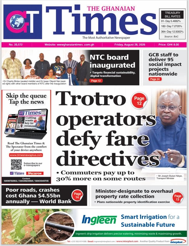 Ghanaian Times-Friday, August 28, 2026