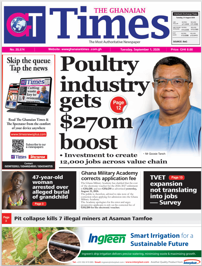 Ghanaian Times-Tuesday, September 1, 2026