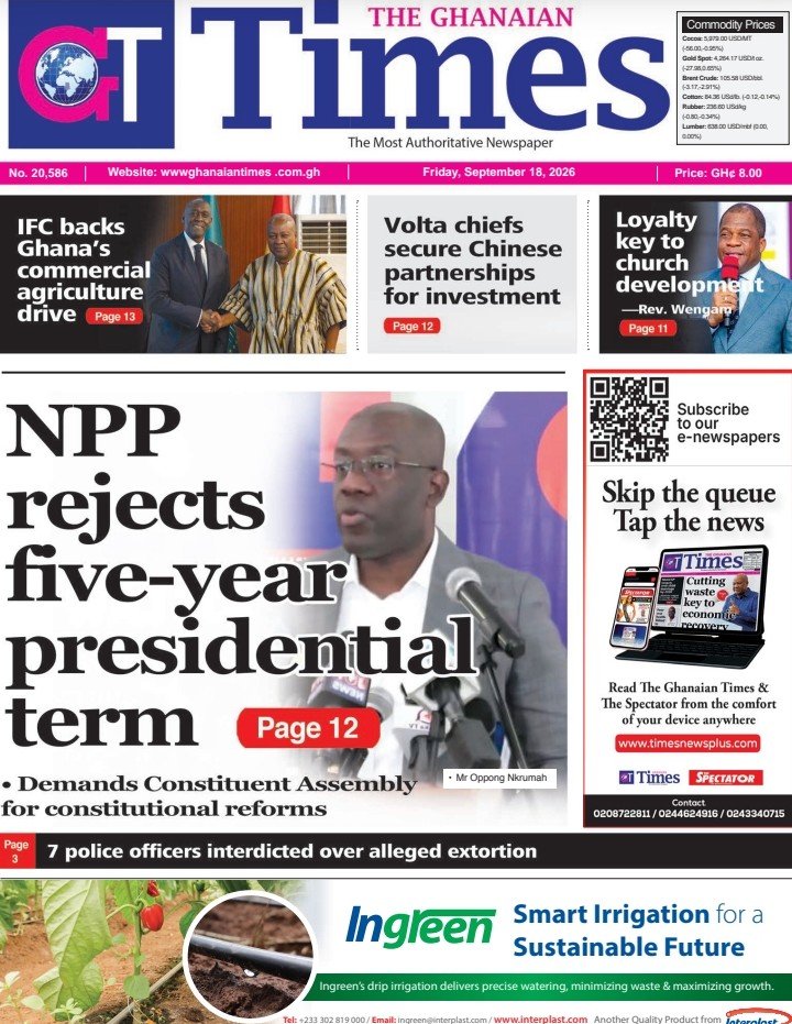 Ghanaian Times Friday, September 18, 2026