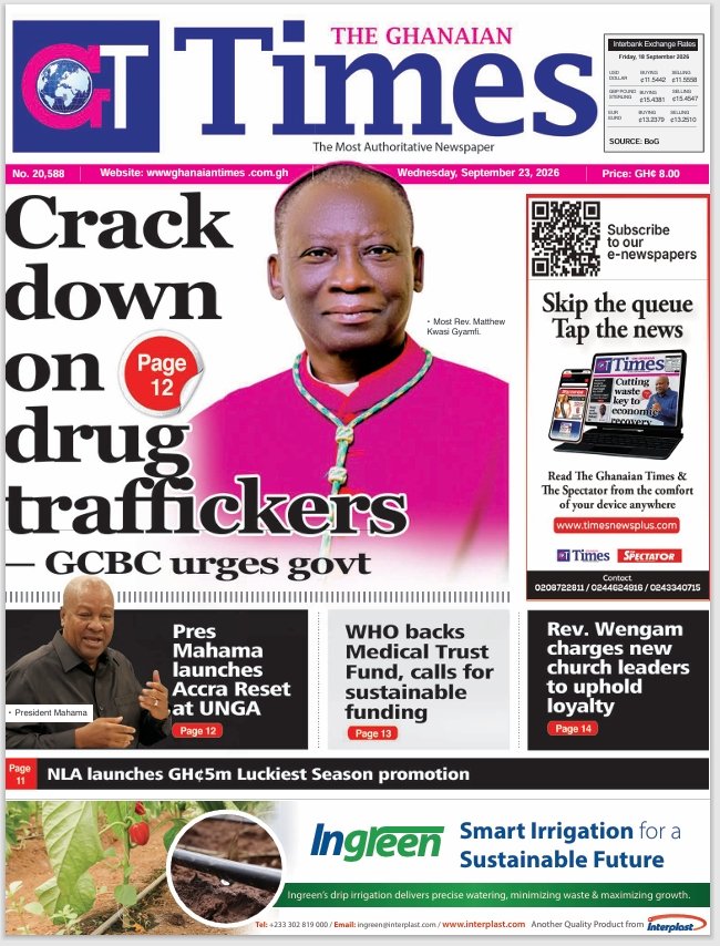 Ghanaian Times Wednesday, September 23, 2026