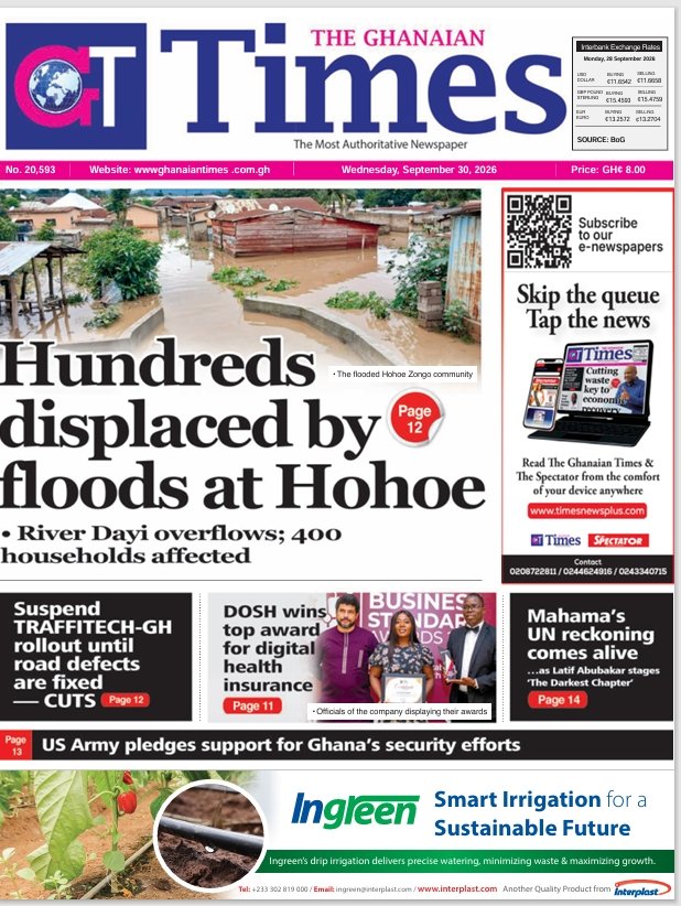Ghanaian Times Wednesday, September 30, 2026