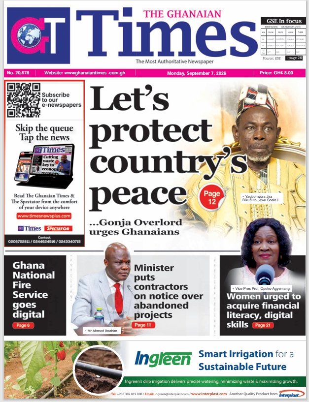 Ghanaian Times-Monday, September 7, 2026