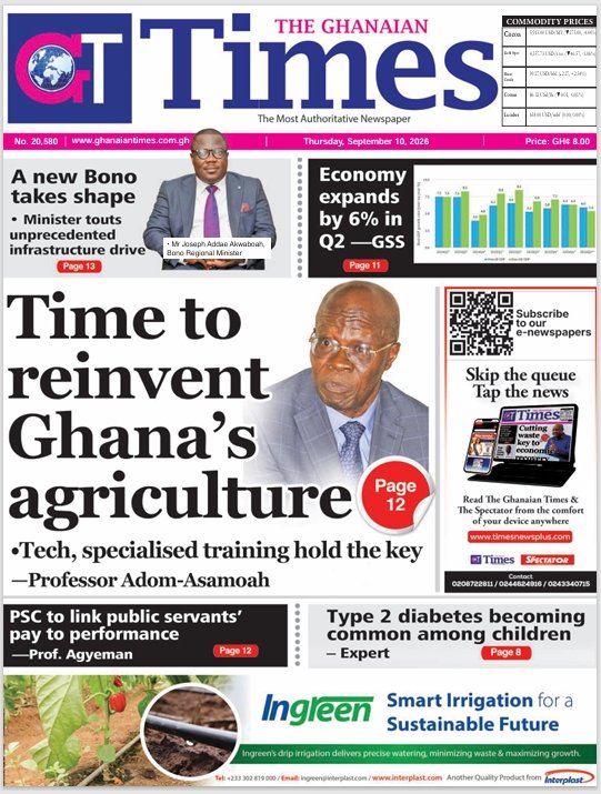 Ghanaian Times-Thursday, September 10, 2026