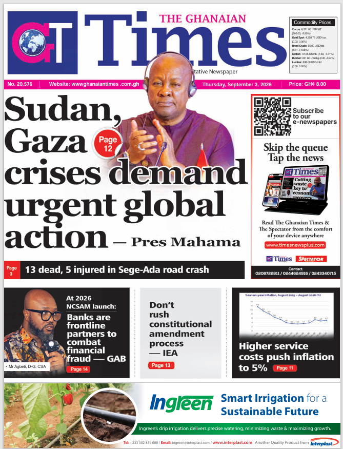 Ghanaian Times-Thursday, September 3, 2026