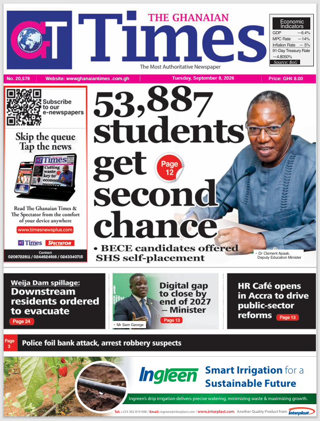 Ghanaian Times-Monday, September 8, 2026