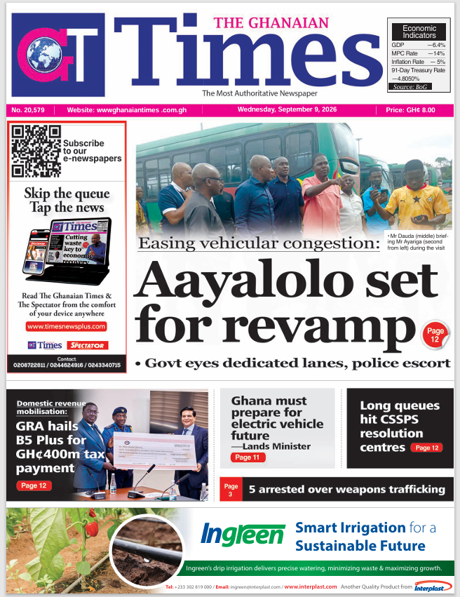 Ghanaian Times-Wednesday, September 9, 2026