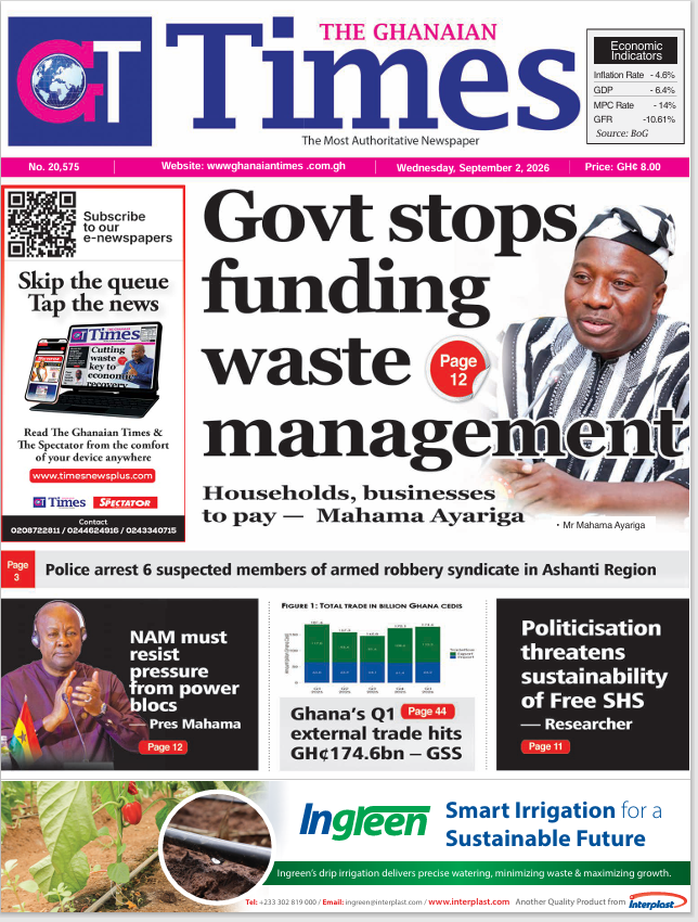 Ghanaian Times-Wednesday, September 2, 2026
