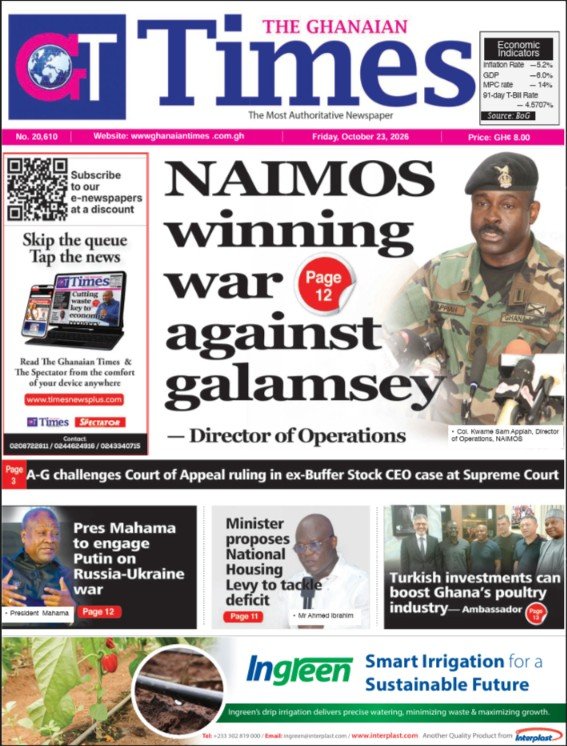 Ghanaian Times-Friday, October 23, 2026