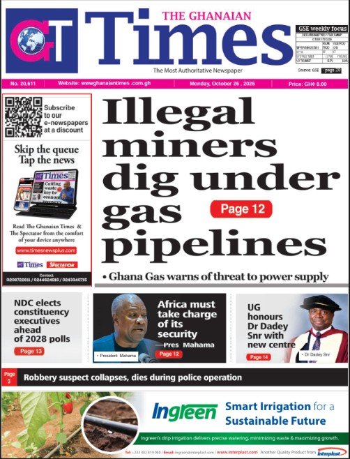 Ghanaian Times-Monday, October 26, 2026