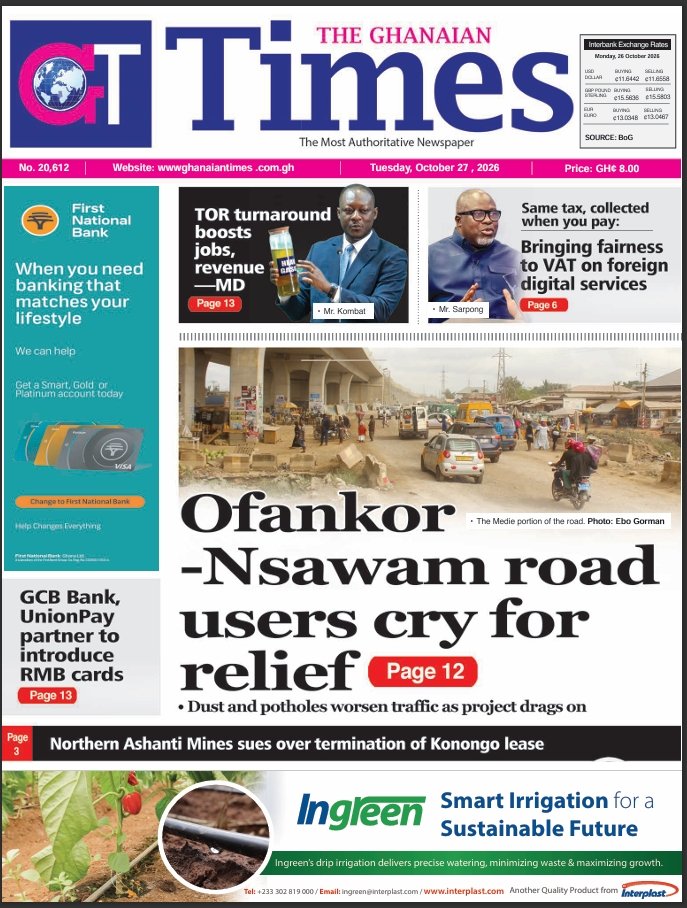 Ghanaian Times-Tuesday, October 27, 2026