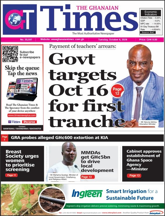 Ghanaian Times-Tuesday, October 06, 2026