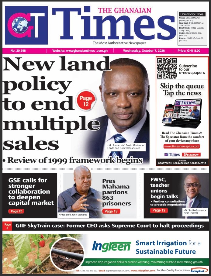 Ghanaian Times-Wednesday, October 07, 2026
