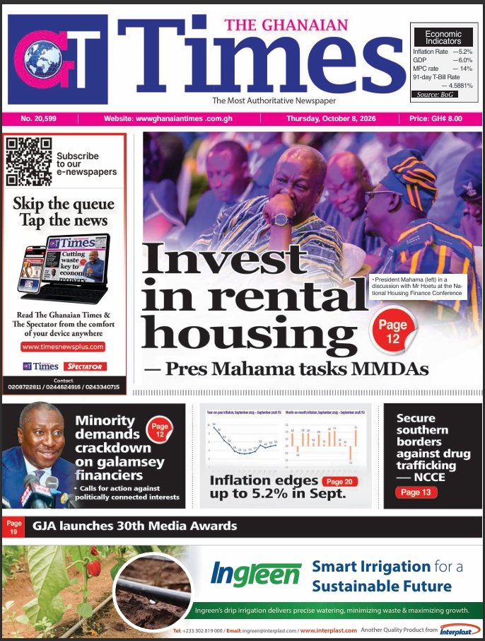 Ghanaian Times-Thursday, October 08, 2026